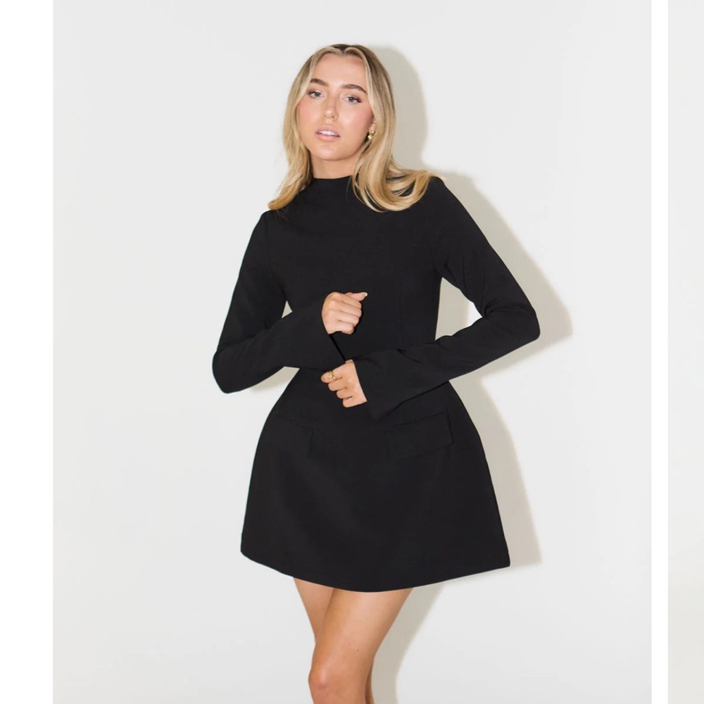 Elegant Black Long Sleeve Dress